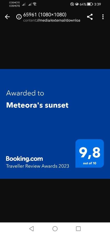 Meteora'S Sunset Lägenhet Kalampaka Exteriör bild
